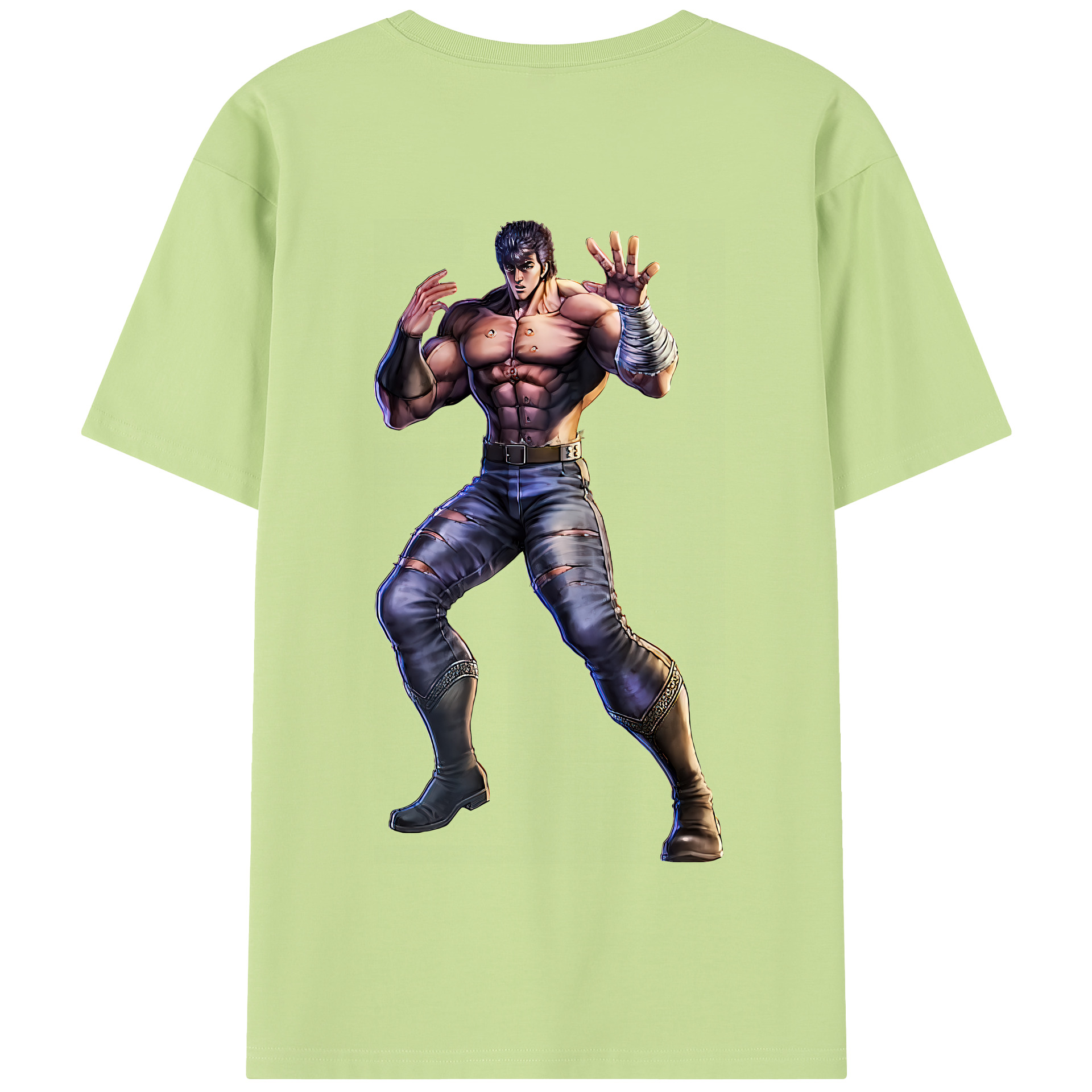 （画像用） 北斗の拳 Fist of the North Star 綿100％半袖Tシャツ（背面プリント）